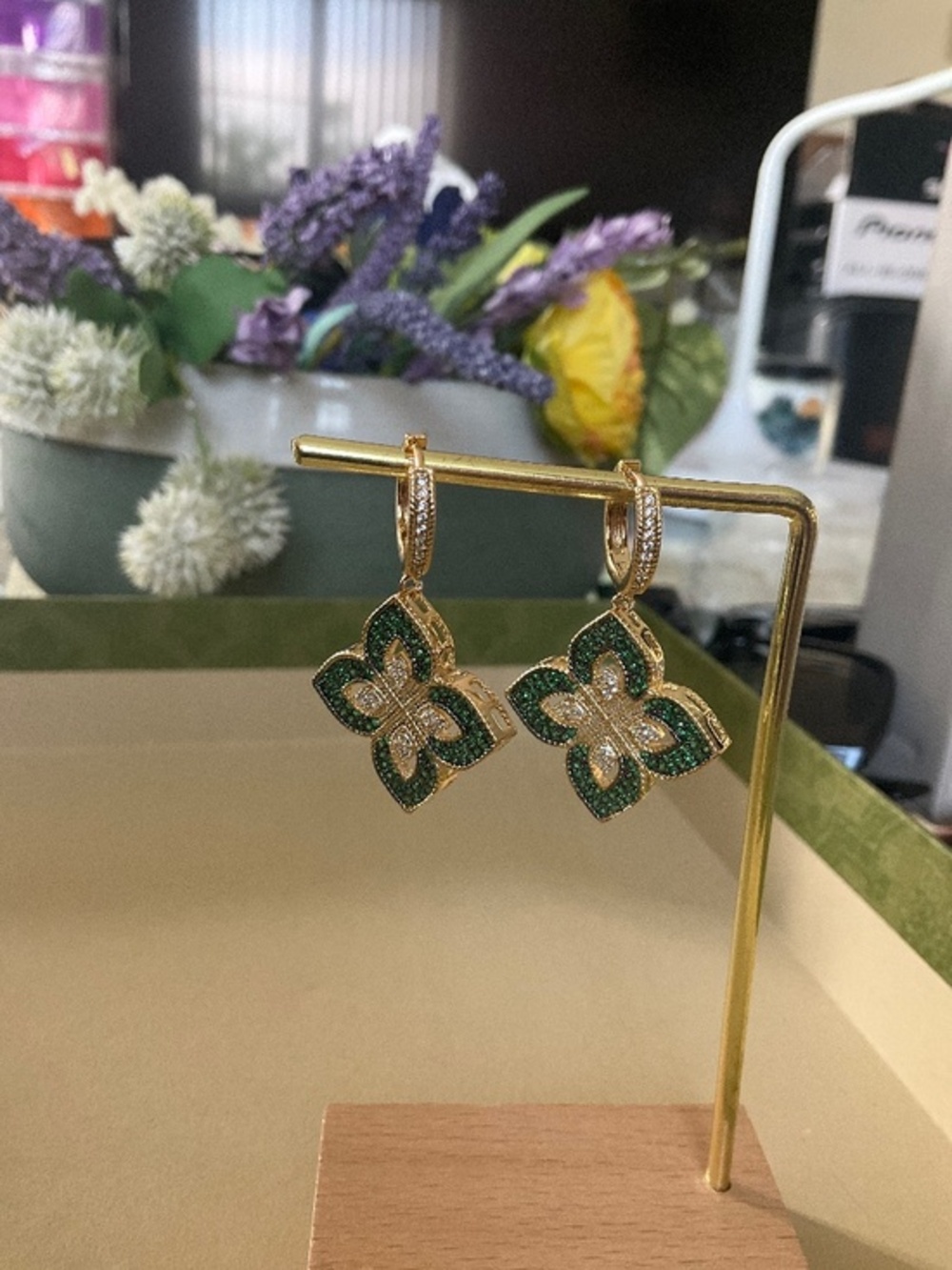 Green earrings